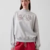 Vintagesoft Terry oversized sweatshirt met hoge kraag en logo