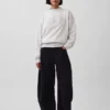 Vintagesoft Terry oversized sweatshirt met hoge kraag en logo