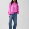 Vintagesoft Terry oversized sweatshirt met hoge kraag en logo