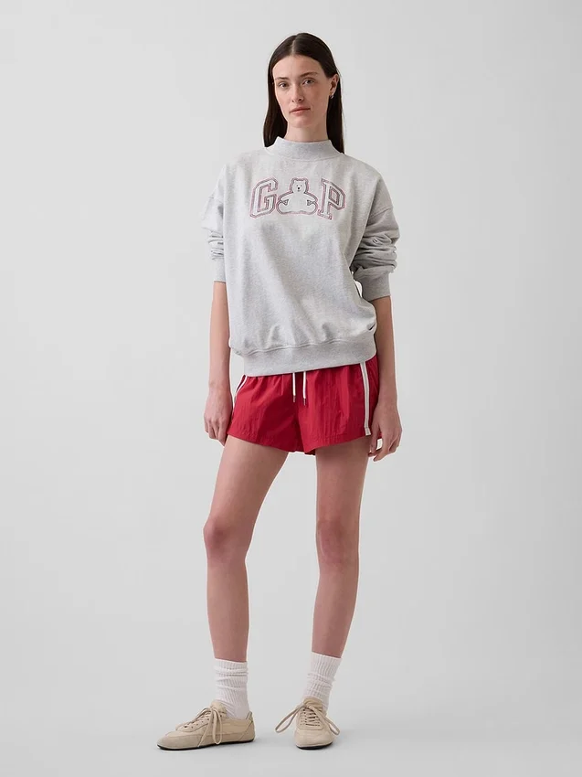 Vintagesoft Terry oversized sweatshirt met hoge kraag en logo
