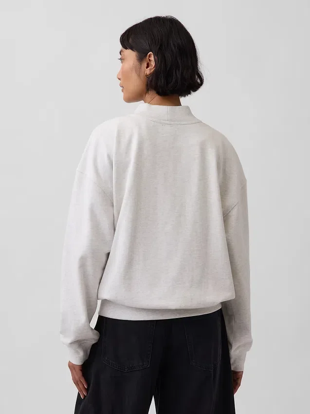 Vintagesoft Terry oversized sweatshirt met hoge kraag en logo