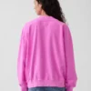 Vintagesoft Terry oversized sweatshirt met hoge kraag en logo