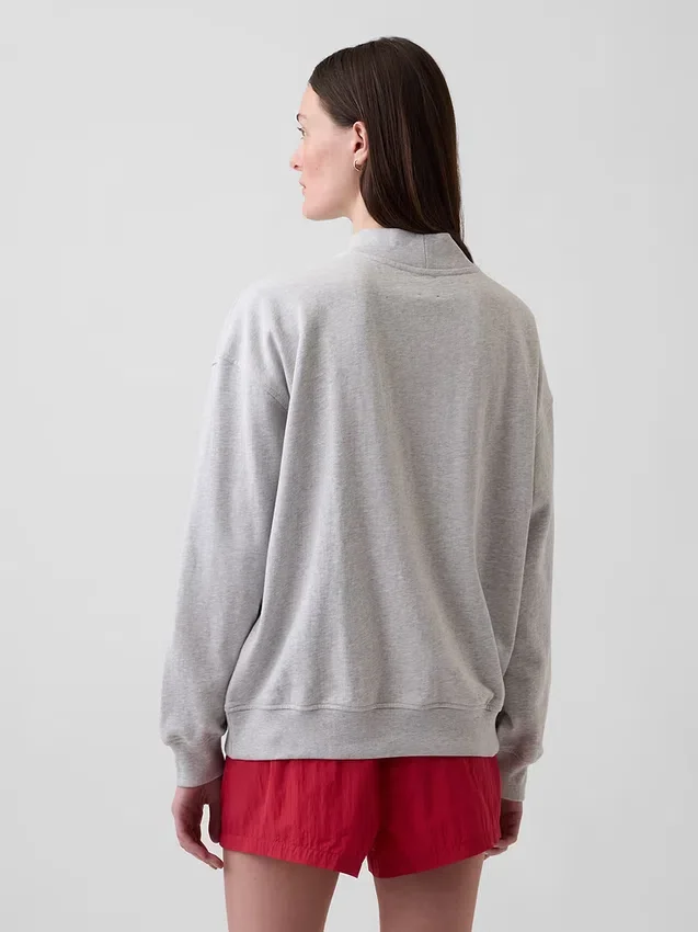 Vintagesoft Terry oversized sweatshirt met hoge kraag en logo