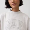 Vintagesoft Terry oversized sweatshirt met hoge kraag en logo