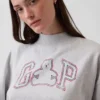 Vintagesoft Terry oversized sweatshirt met hoge kraag en logo