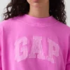 Vintagesoft Terry oversized sweatshirt met hoge kraag en logo