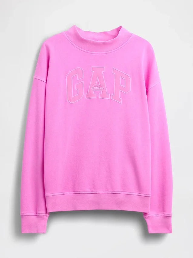 Vintagesoft Terry oversized sweatshirt met hoge kraag en logo
