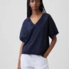 Vintagesoft Terry oversized sweatshirt met V-hals