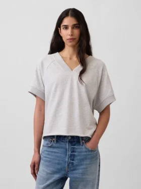 Vintagesoft Terry oversized sweatshirt met V-hals