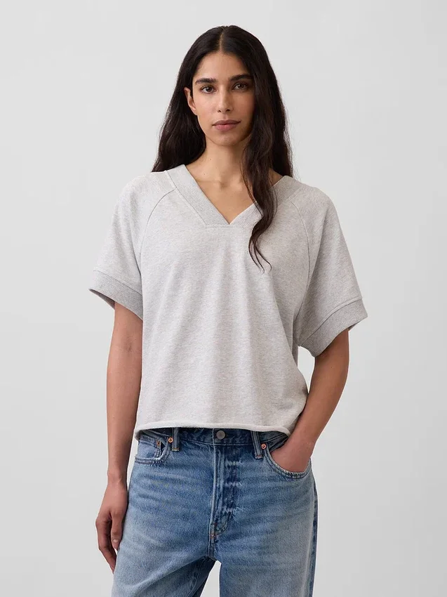Vintagesoft Terry oversized sweatshirt met V-hals