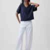 Vintagesoft Terry oversized sweatshirt met V-hals