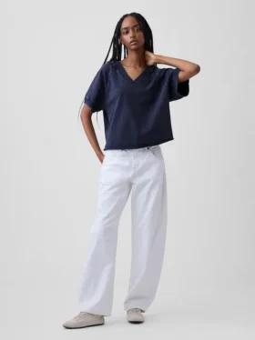 Vintagesoft Terry oversized sweatshirt met V-hals