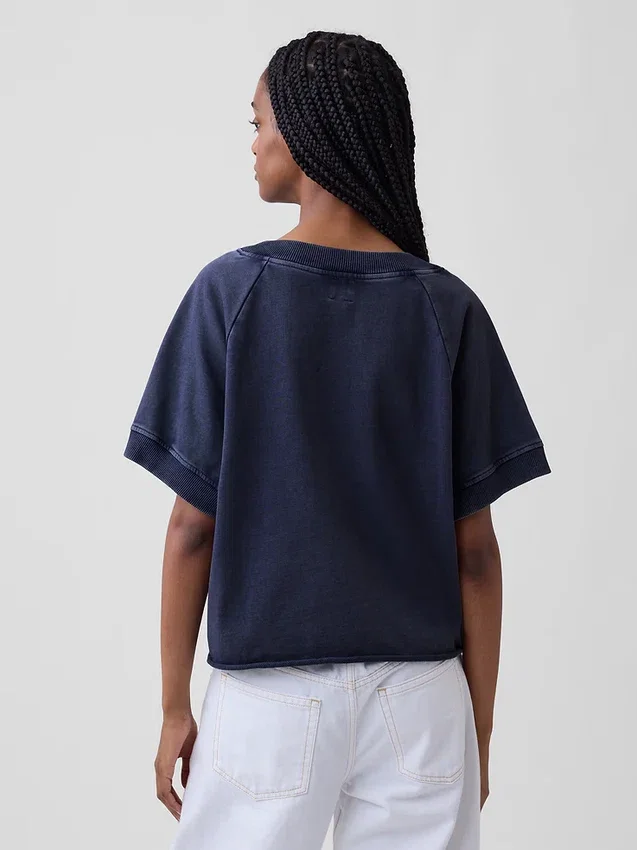 Vintagesoft Terry oversized sweatshirt met V-hals