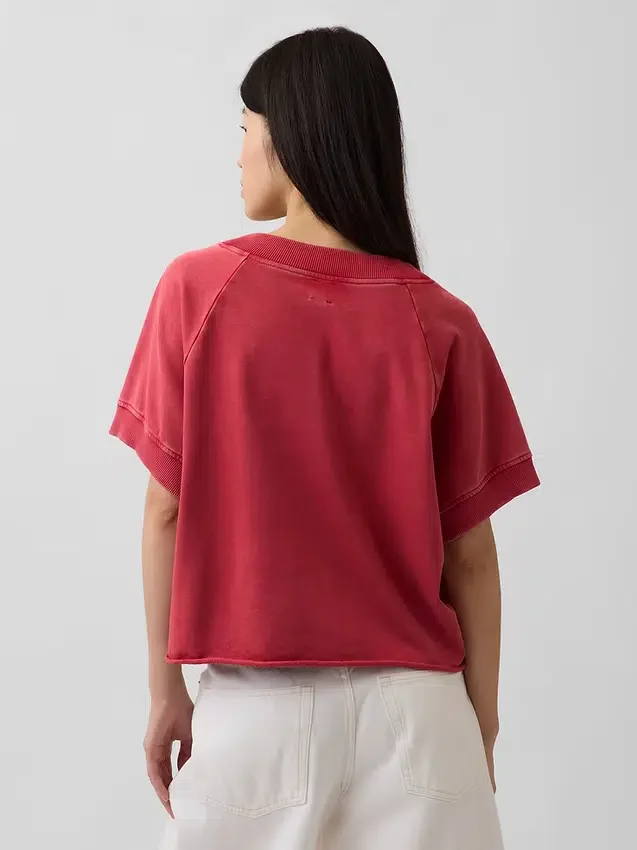 Vintagesoft Terry oversized sweatshirt met V-hals
