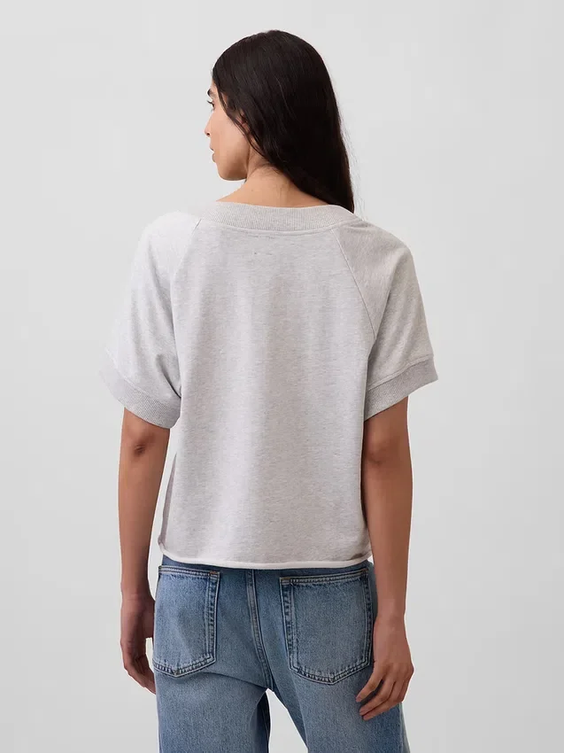 Vintagesoft Terry oversized sweatshirt met V-hals