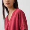 Vintagesoft Terry oversized sweatshirt met V-hals