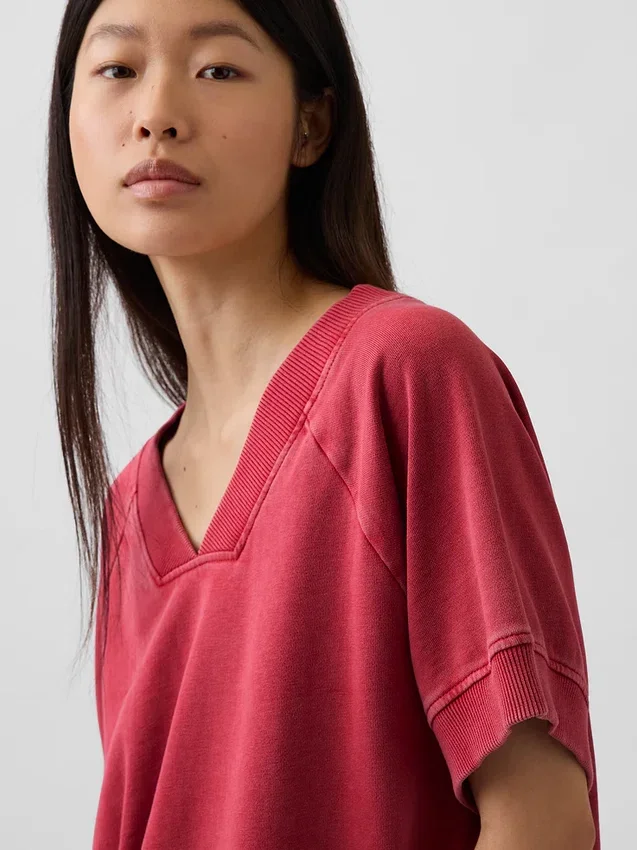 Vintagesoft Terry oversized sweatshirt met V-hals