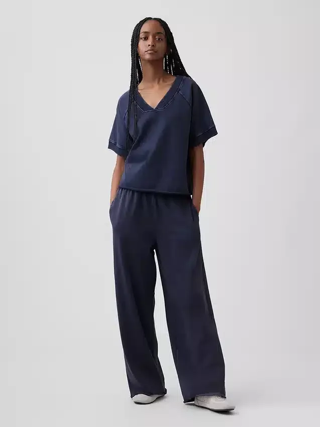 Vintagesoft Terry oversized sweatshirt met V-hals