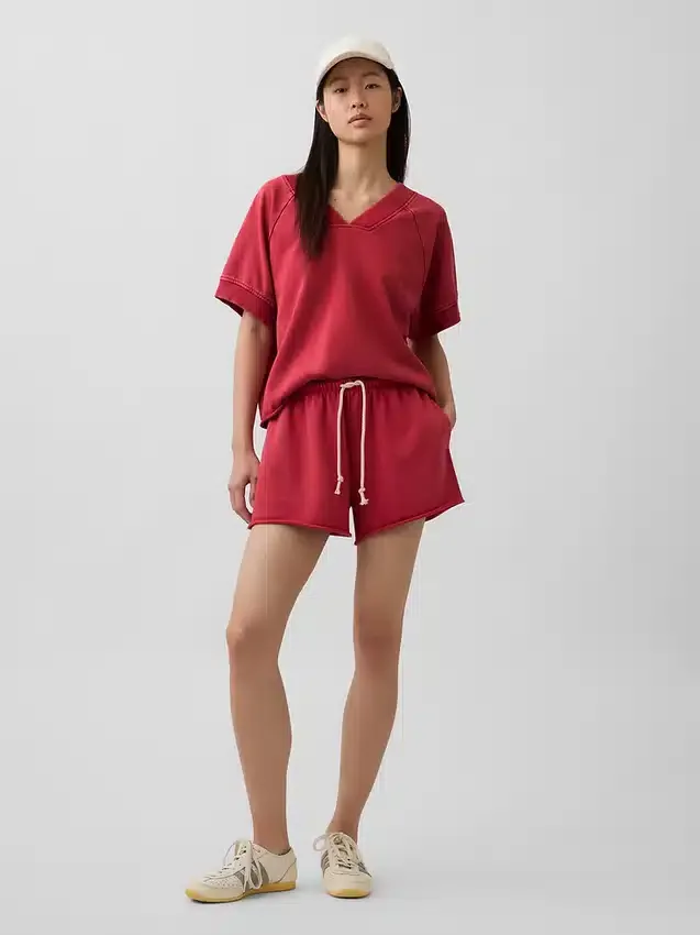 Vintagesoft Terry oversized sweatshirt met V-hals