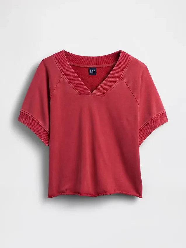 Vintagesoft Terry oversized sweatshirt met V-hals