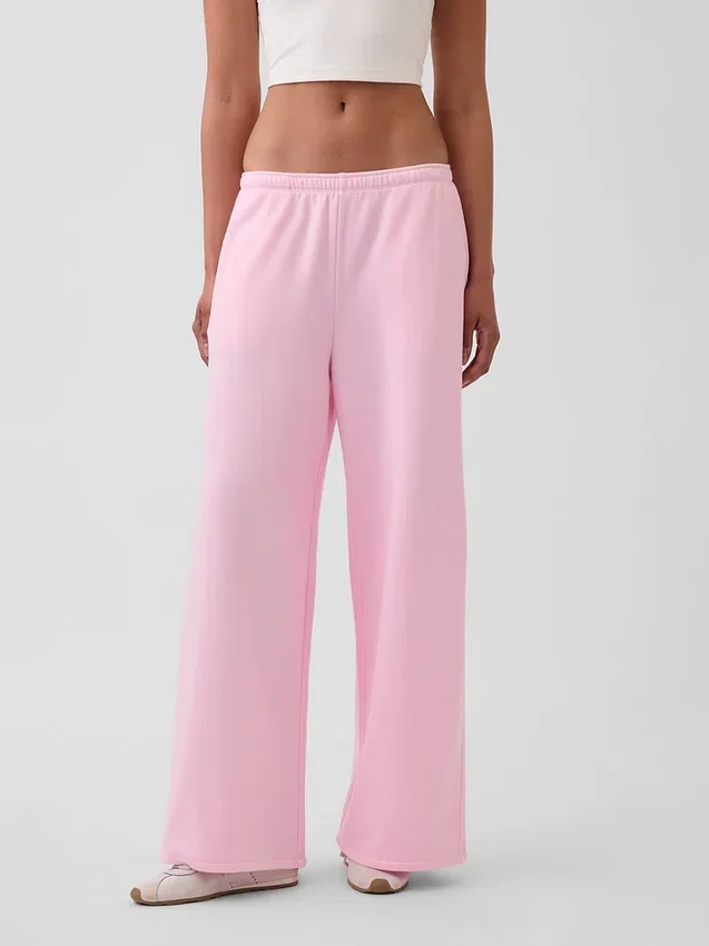 Vintagesoft wijde joggingbroek