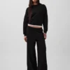 Vintagesoft wijde joggingbroek met brede pijpen