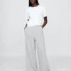 Vintagesoft wijde joggingbroek met brede pijpen