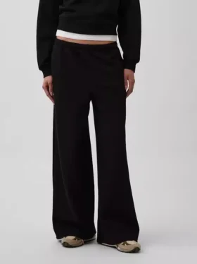 Vintagesoft wijde joggingbroek met brede pijpen