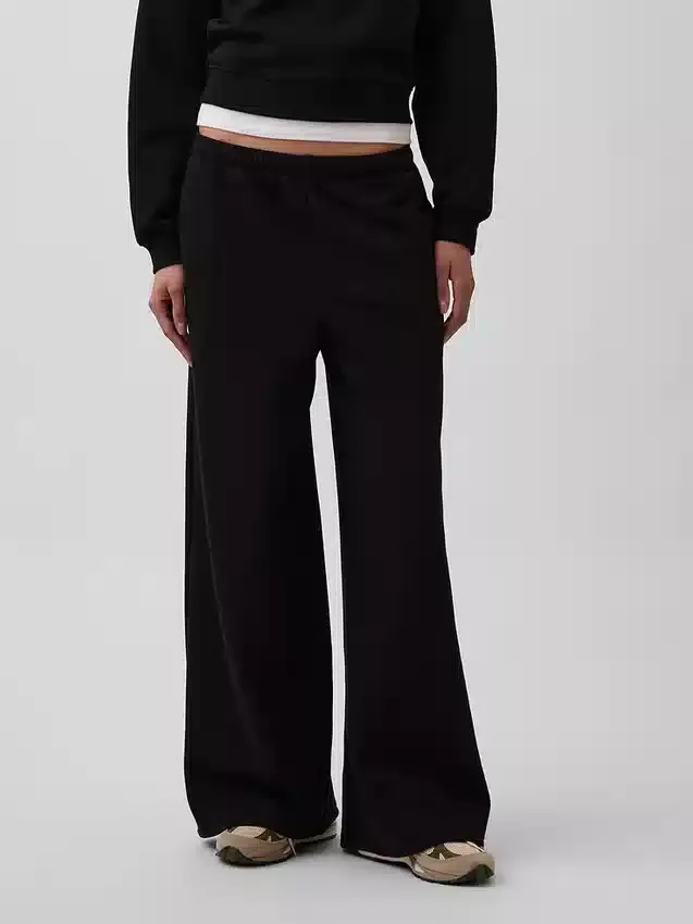Vintagesoft wijde joggingbroek met brede pijpen
