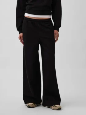 Vintagesoft wijde joggingbroek met brede pijpen