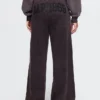 Vintagesoft wijde joggingbroek met brede pijpen