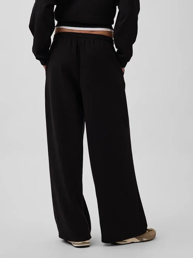 Vintagesoft wijde joggingbroek met brede pijpen