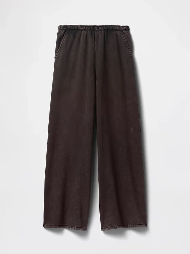 Vintagesoft wijde joggingbroek met brede pijpen