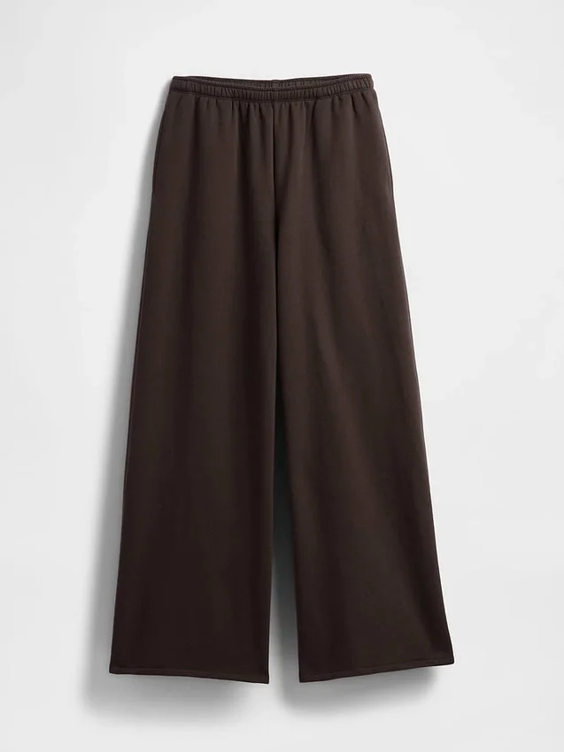 Vintagesoft wijde joggingbroek met brede pijpen