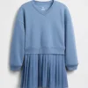 Vintagezachte geplooide sweaterjurk voor kinderen