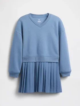 Vintagezachte geplooide sweaterjurk voor kinderen