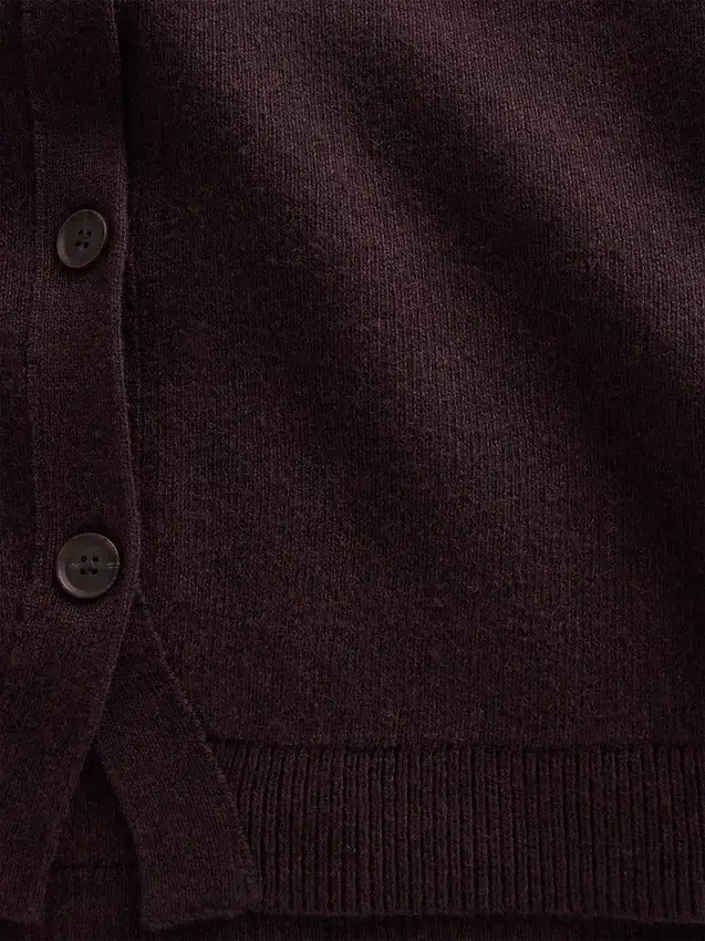 Vrijvallend vest met V-hals van katoenmix