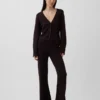 Laaggetailleerde katoenmix-trui met bootcut-stijl als broek