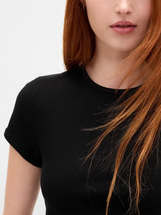 Wafelpatroon baby-T-shirt