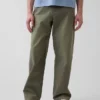 Wijdvallende kaki broek