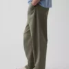 Wijdvallende kaki broek