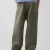 Wijdvallende kaki broek
