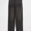 Wijdvallende kaki broek