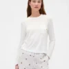 Zacht modaal pyjama-T-shirt met zak
