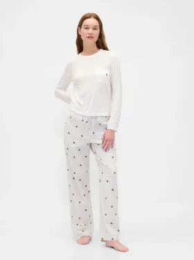 Zacht modaal pyjama-T-shirt met zak