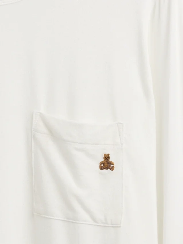 Zacht modaal pyjama-T-shirt met zak