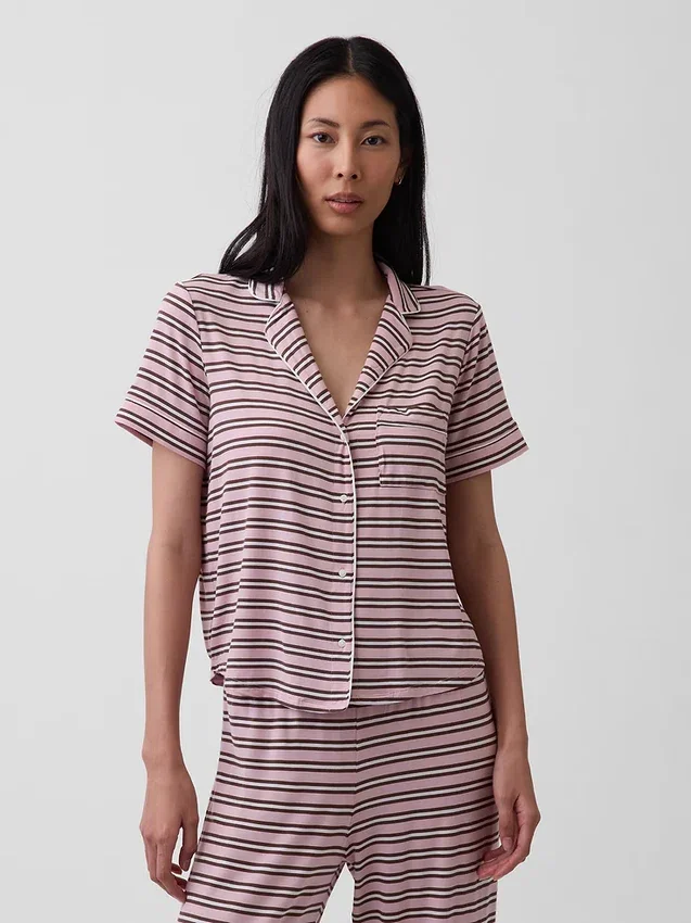 Zacht modaal pyjamashirt Tops