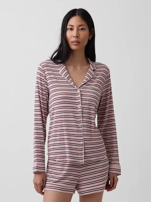 Zacht modaal pyjamashirt Tops