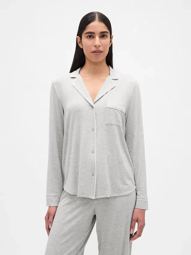 Zacht modaal pyjamashirt Tops