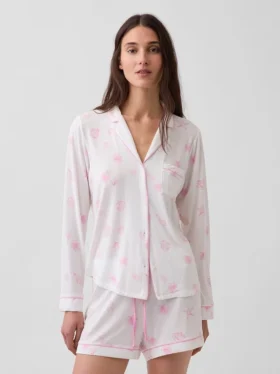 Zacht modaal pyjamashirt Tops